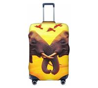 The Sun and The Elephant Animals - Funda elástica para equipaje de viaje, protector de maleta, funda de equipaje con impresión antiarañazos, Black, XL