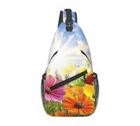 The Sunset On The Flower Field In Spring - Bolso bandolera de viaje para hombre, mochila de senderismo