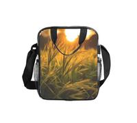 The Sunset Wheat - Bolso de hombro transparente con cremallera y correa para el hombro para mujeres y hombres, trabajo, compras