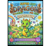 The Super Cute Dragon Coloring Book: Fun & Adorable Dragon Coloring Pages for Kids Ages 6-8 | 22 Unique Black & White Designs for Boys and Girls