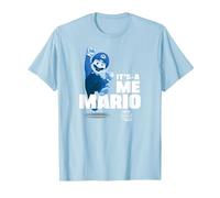 The Super Mario Bros. Movie It’s-a Me Mario Portrait Camiseta, Hombre, Azul Bebé, XL