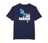 The Super Mario Bros. Movie It’s-a Me Mario Portrait Camiseta, Hombre Tallas Grandes, Azul Marino, 2X Alto