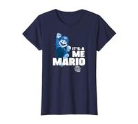The Super Mario Bros. Movie It’s-a Me Mario Portrait Camiseta, Mujer, Azul Marino, L