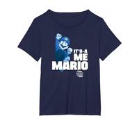 The Super Mario Bros. Movie It’s-a Me Mario Portrait Camiseta, Mujer Tallas Grandes, Azul Marino, 5XL Grande