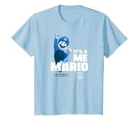 The Super Mario Bros. Movie It’s-a Me Mario Portrait Camiseta, Niños, Azul Bebé, 10 años