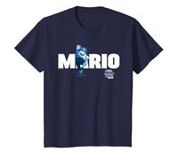 The Super Mario Bros. Movie Mario Banner Camiseta, Niños, Azul Marino, 10 años