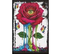 The Surreal Eye Journal: Trippy Rose & Dripping Paint Diary | 6x9 Inch, 110 Lined Pages: College Ruled Notebook for Poetry, Dream Journaling, and Abstract Writing | Colorful Psychedelic Cover