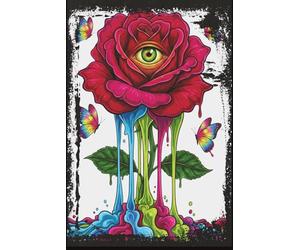 The Surreal Eye Sketchbook: Trippy Rose & Dripping Paint Art Journal | 6x9 Inch, 110 Blank Pages: Blank Drawing Pad for Psychedelic Art, Tattoo ... Sketching | Vibrant Colorful Aesthetic