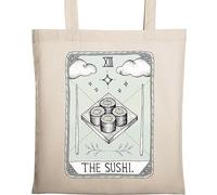 The Sushi Funny Tarot Card Parody Natural Ecológico Algodón Tote Bag Beige, beige, Talla única