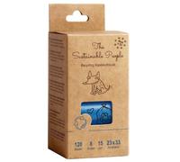 The Sustainable People 120 Bolsas recicladas para excrementos de perro | Grande, Resistente, Antifugas (15 µm), Certificado Blue Angel, 80% reciclado post-consumo (PE), Made in EU, 8 rollos