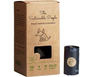 The Sustainable People Bolsas Biodegradables Sin Asas para Excrementos de Perro - 8 rollos de 15 bolsas cada uno The Sustainable People