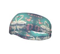 The Swan in Love - Banda deportiva decorativa para el sudor, transpirable, suave y absorbe el sudor, hecha de 100% poliéster