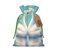The Swan in Love - Bolsas de regalo con cordón impreso, bolsas de día festivo, bolsas de golosinas, bolsas de regalo de Navidad