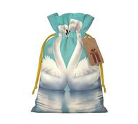 The Swan in Love - Bolsas de regalo con cordón impreso, bolsas de día festivo, bolsas de golosinas, bolsas de regalo de Navidad