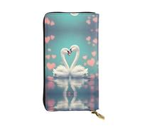 The Swan in Love - Cartera de piel con cremallera, bolsa de mano de 7.5 x 4.1 pulgadas de largo, múltiples compartimentos y gran capacidad, un buen regalo para amigos