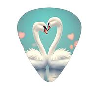 The Swan In Love - Juego de 12 púas de guitarra de varios grosores, tono claro, tacto cómodo, fuerte resistencia al desgaste y dureza, viene con caja transparente