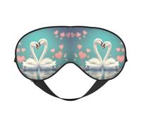The Swan in Love Prints - Máscara de ojos de doble cara con diseño ajustable, bloqueo de luz y transpirable, adecuada para descansar y viajar.