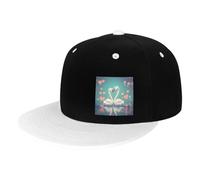 The Swan in Love - Sombrero de hip-hop de ala plana para adultos, tamaño ajustable, estilo rock, adecuado para hombres y mujeres, varios colores disponibles, blanco, talla única, Blanco, talla nica