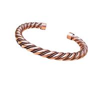 The Swayambhu Pulsera de cobre prana 100 % puro para hombres y mujeres, unisex en espiral de cobre Kundalini con tapa protectora, pulsera curativa hecha a mano - Bienestar y equilibrio