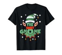 The Sweet GNOME, Pijama Divertido de Navidad a Juego para Grupo Familiar Camiseta gráfica económica, Hombre, Negro, S