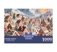 The Sweet Winter Dream of Candy Pueblo (2) 1000 Piezas Jigsaw Clásico Actividades Familiares Jigsaw Desafíos Difíciles para Regalo 38x26cm/1000pcs