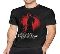 The Te-Xas Cha-Insaw Mas-Sacre T-Shirt Casual Cotton Fabric tee Men's Short Sleeve T-Shirt Top Black XL