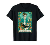 The Teacher Tarot Card Skeleton Vintage Classroom Halloween Camiseta
