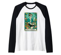 The Teacher Tarot Card Skeleton Vintage Classroom Halloween Camiseta Manga Raglan