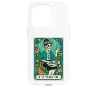 The Teacher Tarot Card Skeleton Vintage Classroom Halloween Carcasa para iPhone 15 Pro