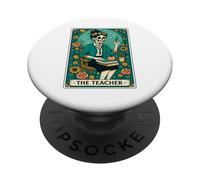 The Teacher Tarot Card Skeleton Vintage Classroom Halloween PopSockets PopGrip Adhesivo