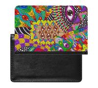 The Temple Cosmic Lizard Eye - Funda para pasaporte con ranura para tarjetas, funda para pasaporte de viaje