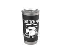 The Tempo Is What I Say It Is Funny Drummer Drum Drum Vaso térmico de acero inoxidable de doble pared