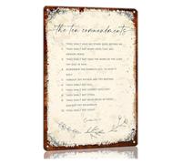 The Ten Commandments Tin Sign 12x8 Inch