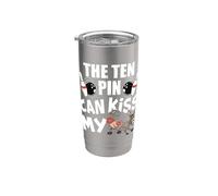 The Ten Pin Can Kiss My Ass - Divertido burro - Bolos Vaso térmico de acero inoxidable de doble pared