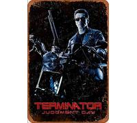 The Terminator 2 Judgment Day illutration II Carteles de chapa vintage Cartel de chapa Retro Letrero de metal Placa Arte Decoración de pared 8 × 12 Pulgadas