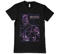 The Terminator Licenciado Oficialmente Endoskeleton Hombres Camiseta (Negro), Medium