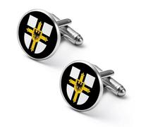 The Teutonic Knights - Gemelos de moda con logotipo de los caballeros para hombre, juego de gemelos clásicos para bodas y negocios, 1.7cm, Metal, No es una piedra preciosa