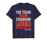 The Texas Chainsaw Massacre Can You Survive Eyes Horror Camiseta, Hombre, Azul Marino, M