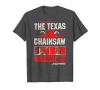 The Texas Chainsaw Massacre Can You Survive Eyes Horror Camiseta, Hombre, Jaspeado Oscuro, 3XL