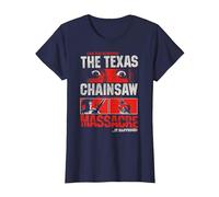 The Texas Chainsaw Massacre Can You Survive Eyes Horror Camiseta, Mujer, Azul Marino, S