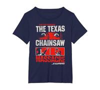 The Texas Chainsaw Massacre Can You Survive Eyes Horror Camiseta, Mujer Tallas Grandes, Azul Marino, 1XL Grande