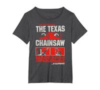 The Texas Chainsaw Massacre Can You Survive Eyes Horror Camiseta, Mujer Tallas Grandes, Jaspeado Oscuro, 1XL Grande