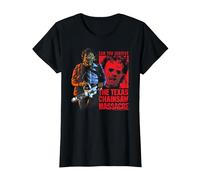 The Texas Chainsaw Massacre Survive Leatherface Horror Camiseta, Mujer, Negro, L
