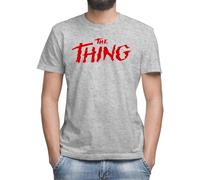 The Thing Cult Movie - Camiseta clásica de manga corta con cuello redondo para hombre, gris, XXL