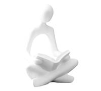 The Thinker Statue Decor, Resin Aesthetic Non Slip Funny Reading Woman Bookshelf Ornament Elegant Design for Living Room, Office Desk, Home Display