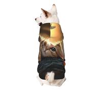 The Thinking Cat Dog - Sudadera con capucha de poliéster suave y transpirable para perros pequeños, medianos y grandes