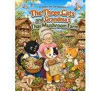 The Three Cats and Grandma's Thai Mushroom Farm: A Cozy and Relaxing Coloring Book for Kids and Adults (Grandma's Thai Cats Adventures Book 27)