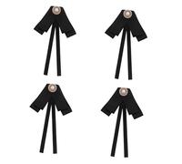 The Tie Blacw Broache Clothes Lapel Hat Bow Big Bowknot Bowtie Women Brooch for Dress Pin Aesthetic Ribbon Black