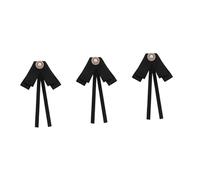 The Tie Blacw Broache Clothes Lapel Hat Bow Big Bowknot Bowtie Women Brooch for Dress Pin Aesthetic Ribbon Black