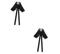 The Tie Blacw Broache Clothes Lapel Hat Bow Big Bowknot Bowtie Women Brooch for Dress Pin Aesthetic Ribbon Black